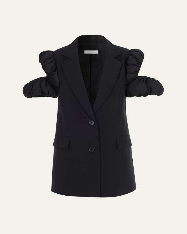 Puffer Cold-Shoulder Blazer